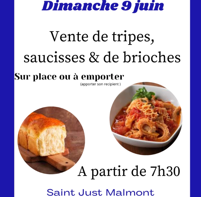 Vente de brioches, saucisses et tripes