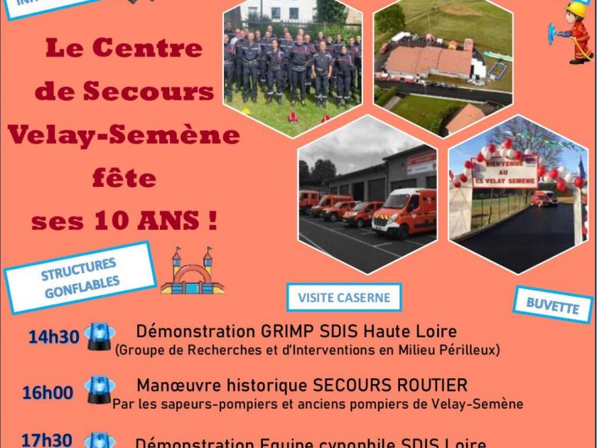 10 ans centre de secours Velay-Semène SDV